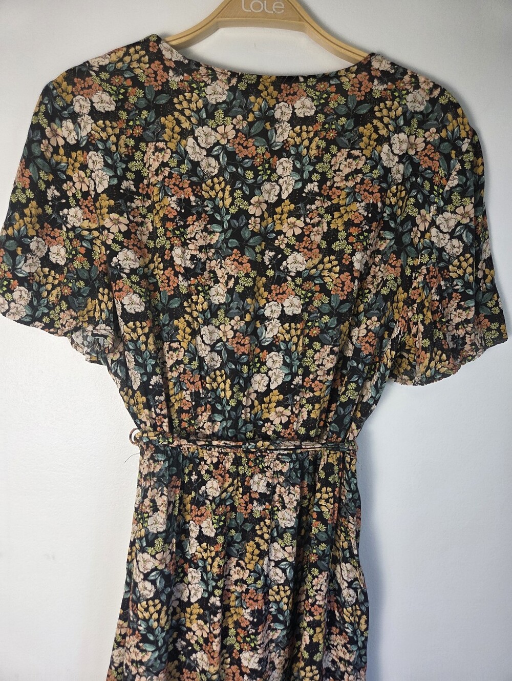 Dynamite Floral Ruffle Wrap Dress - Picture 7 of 8